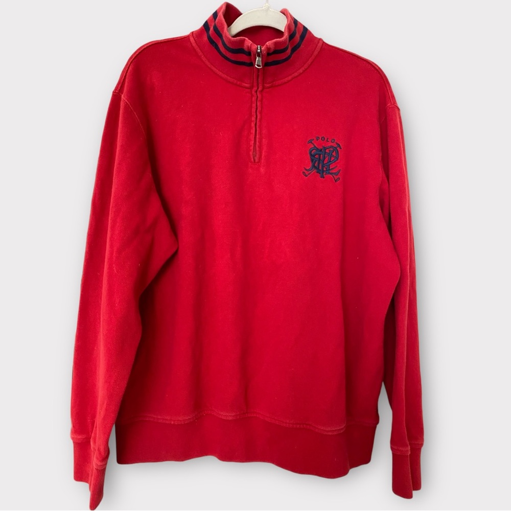 Mens Polo Ralph Lauren 1/4 Zip Long Sleeve Pullover Sweater